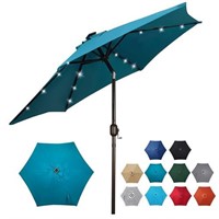 Blissun 7.5 ft Solar Umbrella 18 LED Lighted Patio