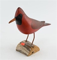Jim and Pat Slack hand carved Cardinal on stand