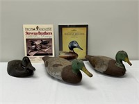 3 Stevens Duck Decoys and Reference Book