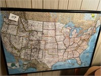 US framed map