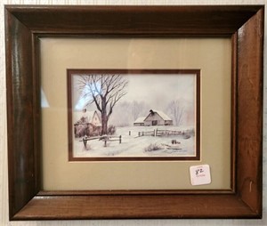 WINTER FARM SCENE BY ARCHIE CAMPBELL - PRINT