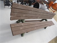 8 ft. long wood bench w / composit frame