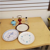 Oil Lamps and Plates