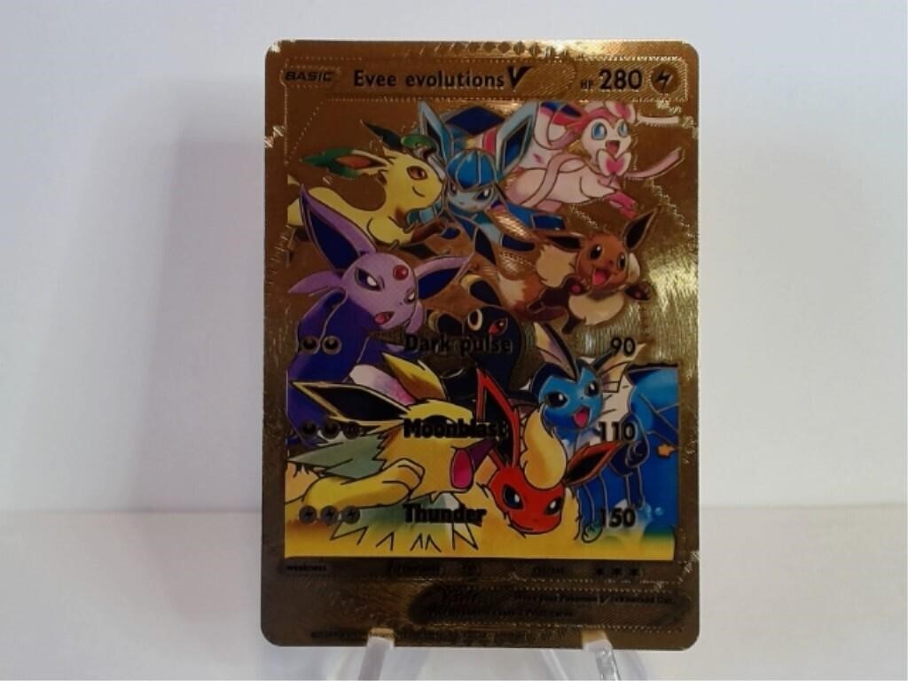 Pokemon Card Rare Gold Eeee Evolutions V