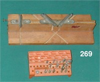 Folding wooden miter box