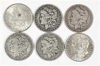 6 U.S. Morgan Silver Dollars