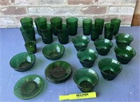 (2 BOXES) 27 PCS ANCHOR HOCKING FOREST GREEN
