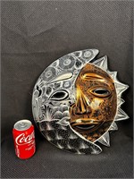 Ceramic Sun & Moon Wall Mask