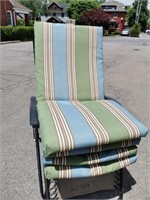 4 Blue/Green/White Striped Patio Cushions