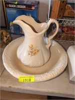Vintage water pitcher & bowl set