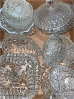 Misc. glass candy dishes & bowls.