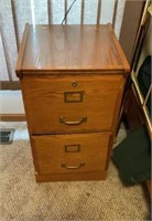 Two drawer wood file cabinet