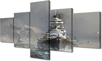 SEALED-5 Panel Wall Art Black and White Paintings