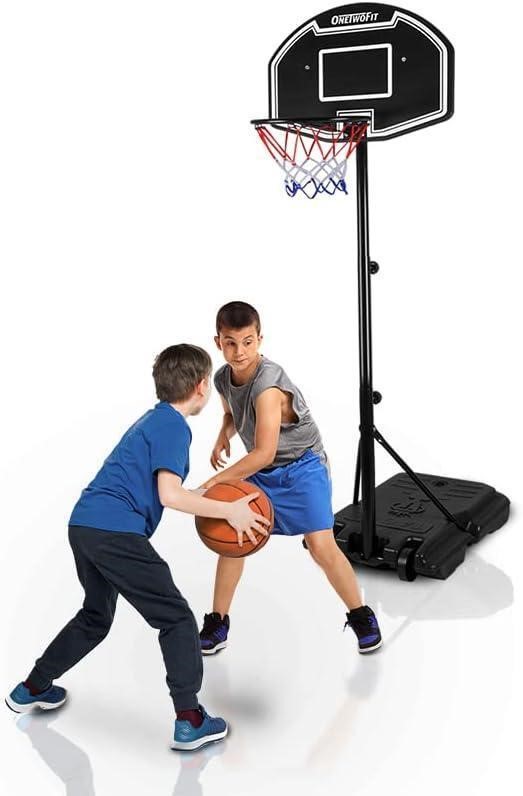 USED-ONETWOFIT Kids Adjustable Basketball Hoop