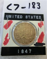 C7-183 1847 Liberty Head $10 gold Eagle