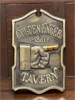 Golden Finger Tavern Metal Sign