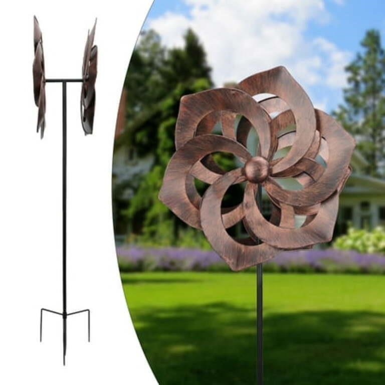 One Size  Brown Garden Wind Spinner - 360 Rotation