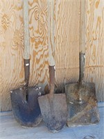(3) Various Rusty Shovels