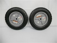 Pair 8" Solid Rubber Tires with PVC Hub T9A