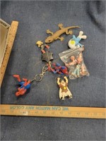Lot of Key Chains, Popeye, Spiderman, Toys