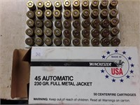 45 AUTO WINCHESTER  230 GR FMJ  LOT OF  19 ROUNDS