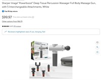 Sharper Image Powerboost Deep Tissue Massage Gun
