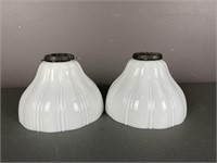 2 Vintage Milk Glass Lamp Shades