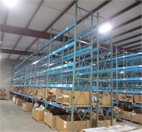 NICE 7 section wide pallet racking, 70 bars