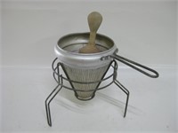 10" Tall Vintage Masher W/Stand & Wood Masher