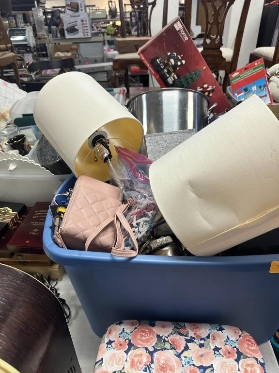 LARGE BIN OF MISC HOUSEWARES