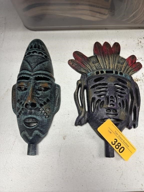 2PC METAL TRIBAL MASKS