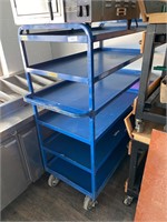 Blue Metal Cart on Casters