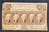 US Postage/Fractional Currency 25-Cents, 1st