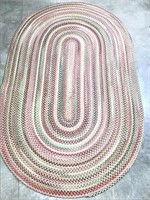 Vintage Wide Oval Woven Rug Good Condition