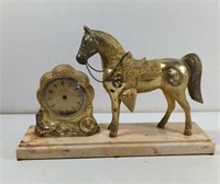 Vintage United Clock Corp Brass Tone Western