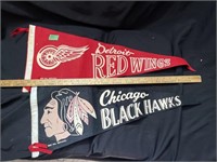 2 Banners- Detroit Red Wings & Chicago Black