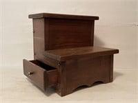 Walnut Bed Steps Made by Lawrence Clem 1991