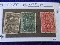 3 1908 Canadian Stamps
