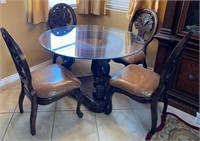 F - GLASS TOP TABLE W/ 4 CHAIRS (A51)