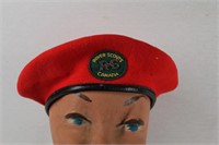 Vintage Biy Scouts Red Beret Cap