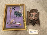 Creepy Painting & Mask Lot Of 2