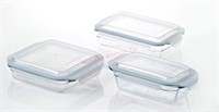 Glass lock bakeware food storage set