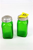 Green Uranium Glass Salt & Pepper