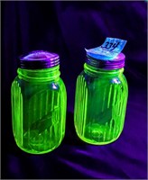 Green Uranium Glass Salt & Pepper