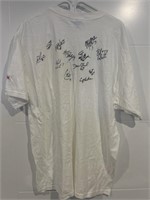 Grey cup shirt autographed by SK Roughriders