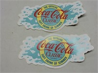 2 Coca-Cola Decals, 9.5" x 4.5"