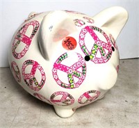 Totally Random Ceramic Peace Sign Piggy Bank