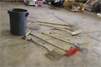 Yard Tools & Trash Can