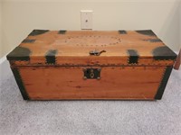 Vintage OTIS L. ALLEN studded trunk with key