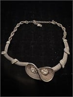 Mid century faux diamond glam necklace